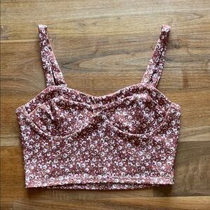Altar’d State Floral Pink Crop Top